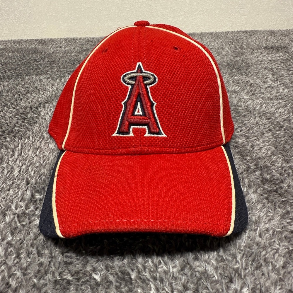 New Era Los Angeles Angels MLB Baseball Cap 39Thirty Fitted Stretch M L Red Navy
